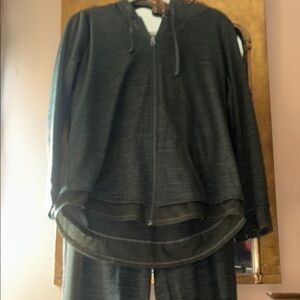 St. John's Bay green with fishnet details  Zip-Up Hoodie and Pants Set